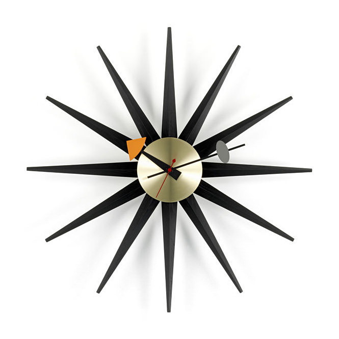 Sunburst Clock Vitra Black Collection